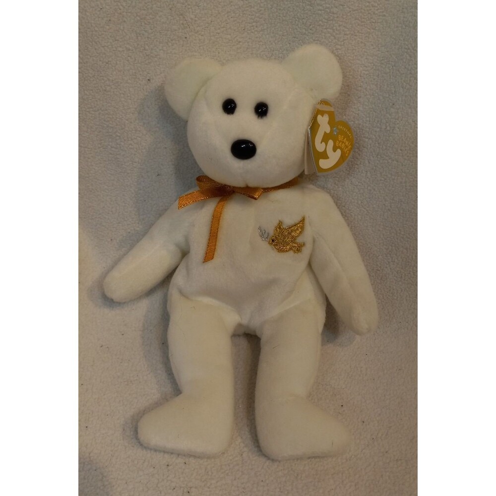 Ty Beanie Baby Holy Father White Bear  Stuffed Animal Toy Plush with Tag 8.5"